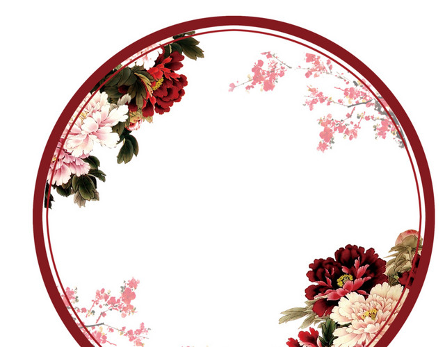 中国风手绘花奔素材