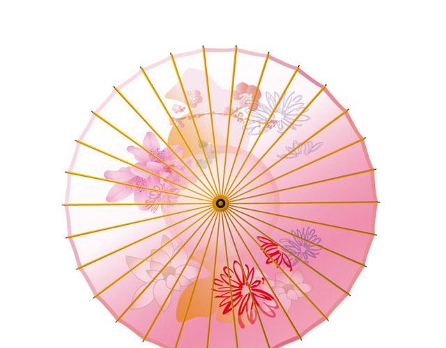 中国风古典油纸伞素材元素