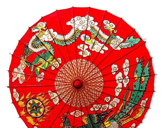 中国风古典文雅油纸伞元素PNG
