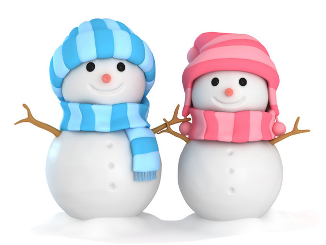 卡通可爱雪人矢量素材