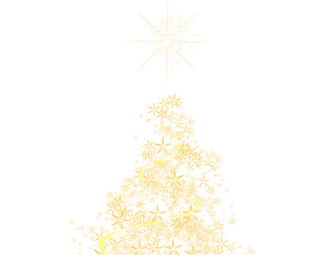 金色圣诞树矢量素材