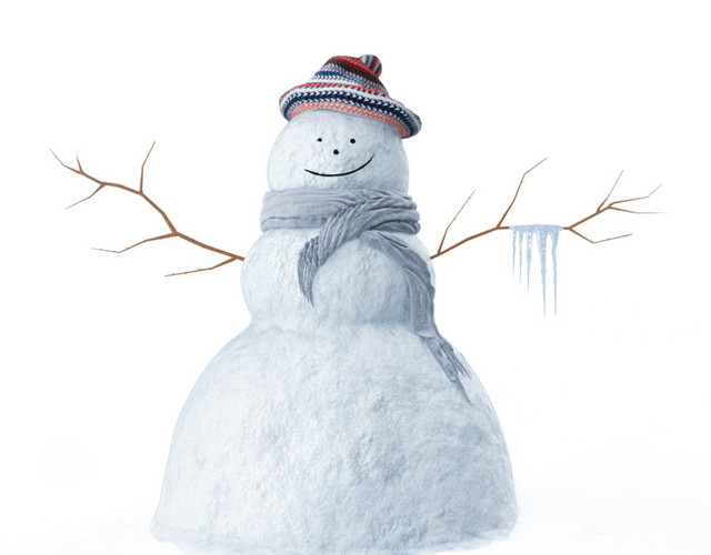 可爱雪人矢量素材