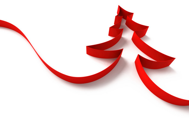 卡通红色圣诞树矢量素材