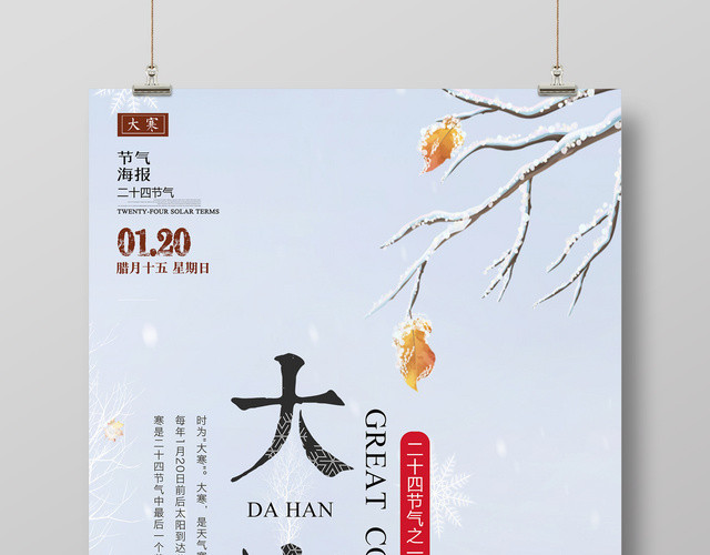 二十四节气大寒节日海报
