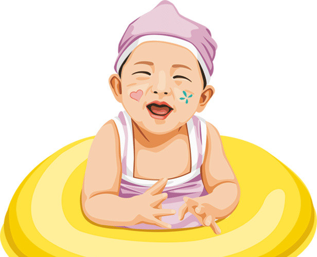 卡通幼儿游泳素材