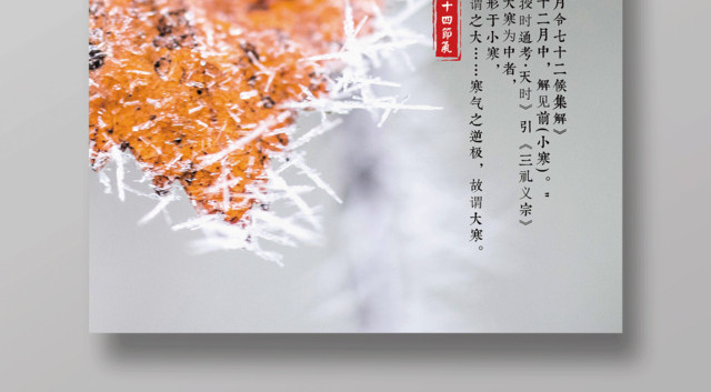 唯美风中国二十四节气之一大寒海报设计