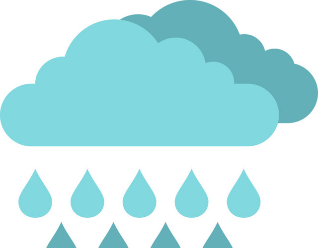 蓝色云朵 雨滴矢量图素材