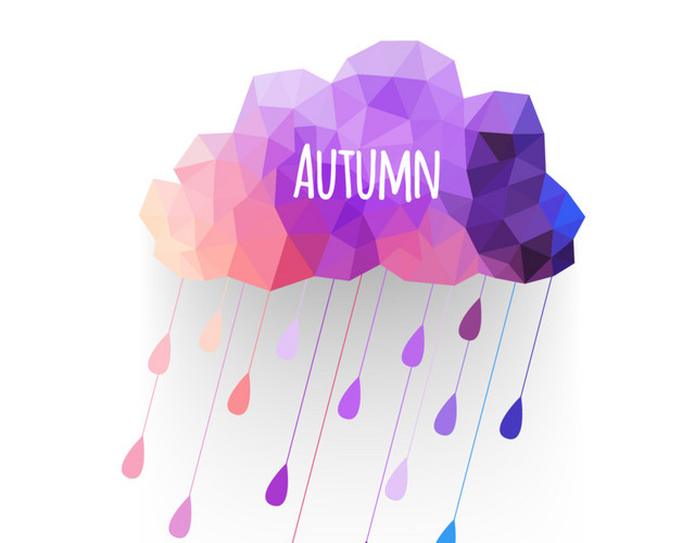 色彩云朵雨滴矢量图素材