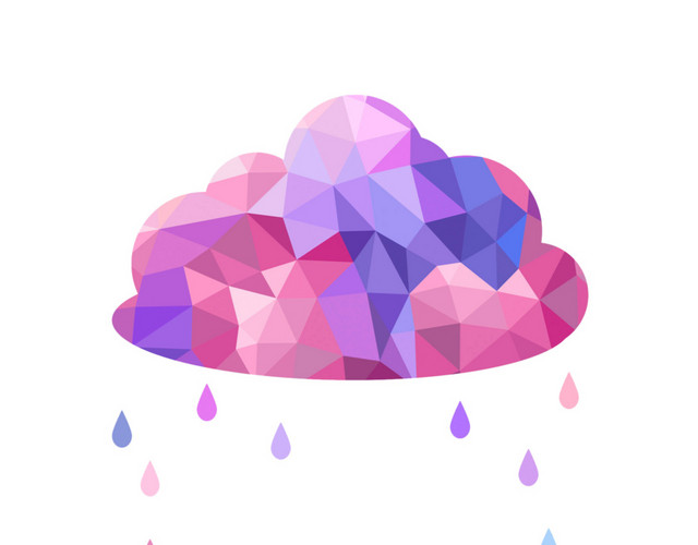 色彩云朵雨滴矢量图天气图标素材