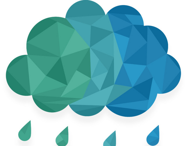 创意色彩云朵雨滴矢量图天气素材