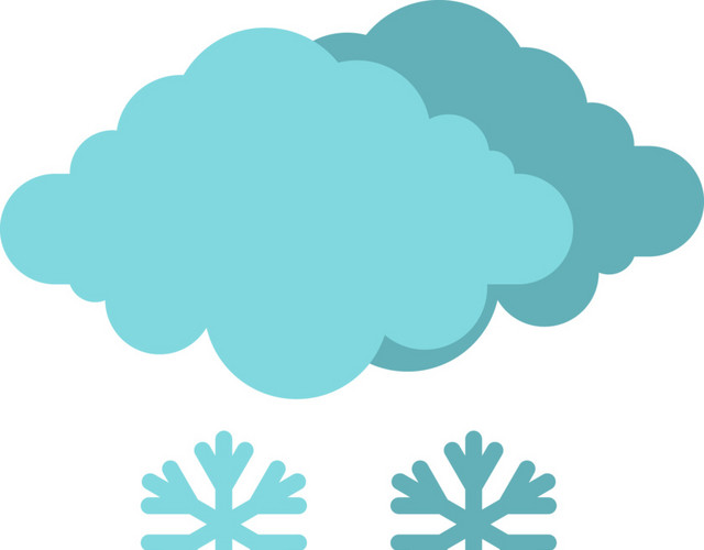 云朵雪花图标矢量图素材