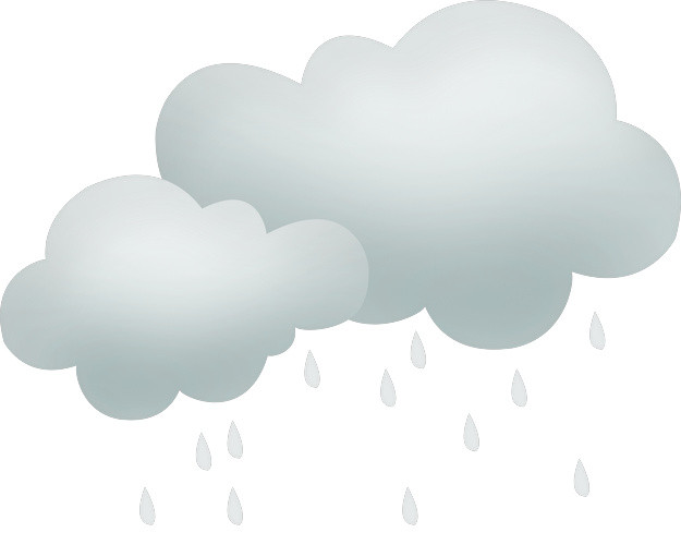 灰色乌云雨滴矢量图天气图标素材