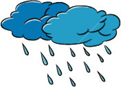 彩绘云朵雨滴矢量图素材