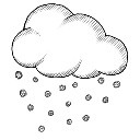 简笔画云朵雨滴矢量图素材