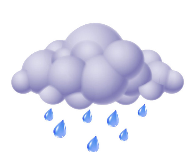 云朵雨水矢量图天气素材