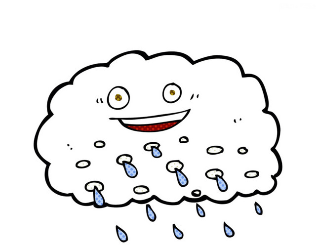 笑脸云朵雨滴矢量图素材