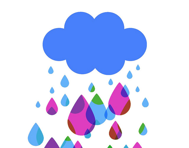 云朵色彩雨滴矢量图素材