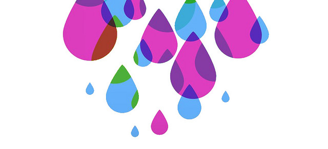 云朵色彩雨滴矢量图素材
