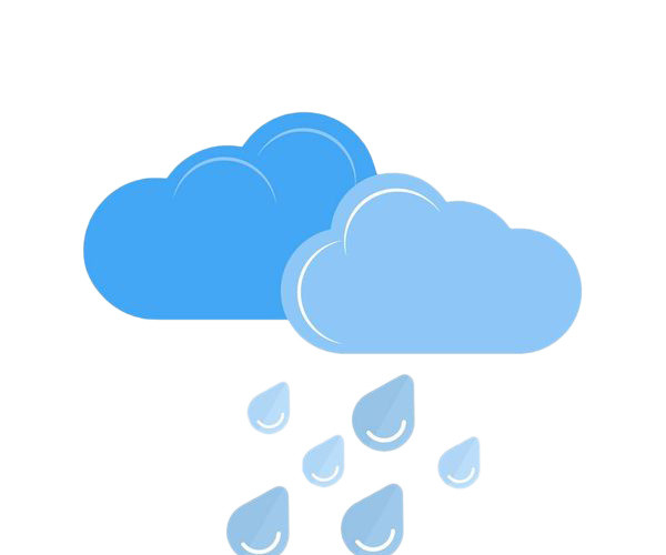 蓝色云朵雨滴矢量图素材