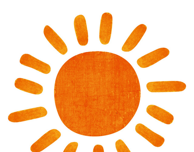 红色烈日太阳矢量图素材