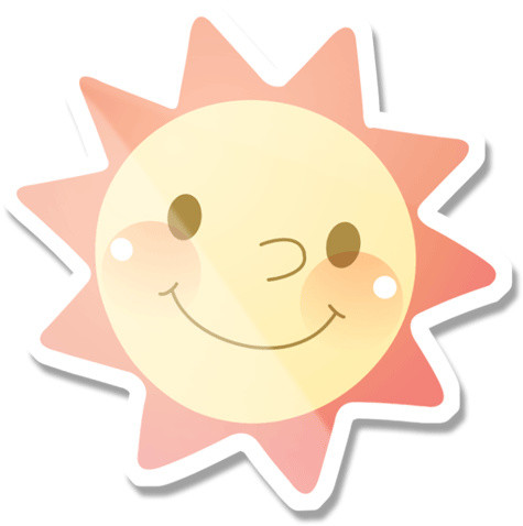 太阳笑脸彩绘矢量图素材
