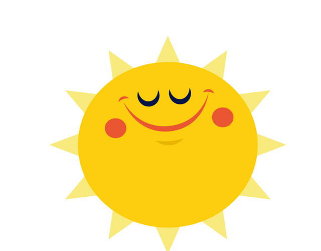 太阳笑脸彩绘矢量图素材