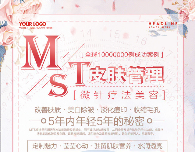 Mts皮肤管理微针疗法爱美整形美容海报 包站长