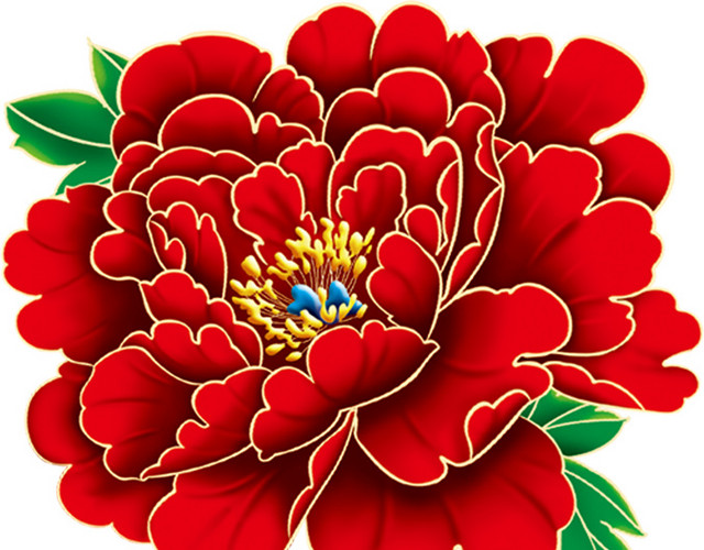 中国风红色花朵素材