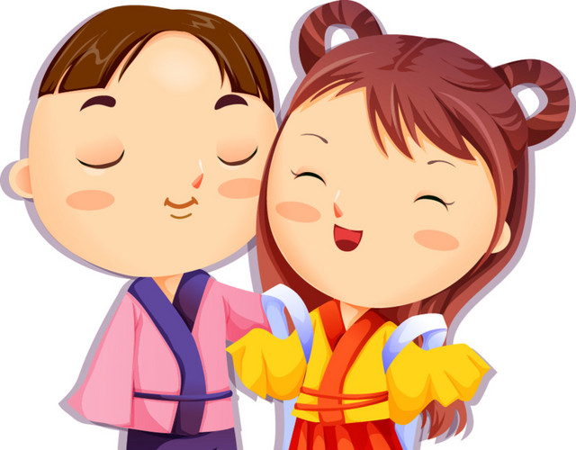七夕牛郎织女相会素材