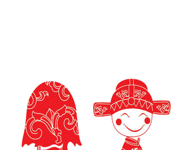 卡通中国古风结婚素材