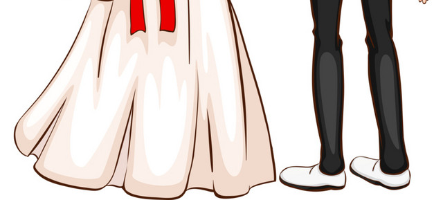卡通人物婚礼结婚素材