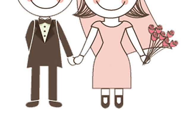 卡通人物婚礼结婚素材