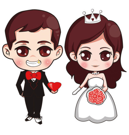 卡通人物婚礼结婚素材