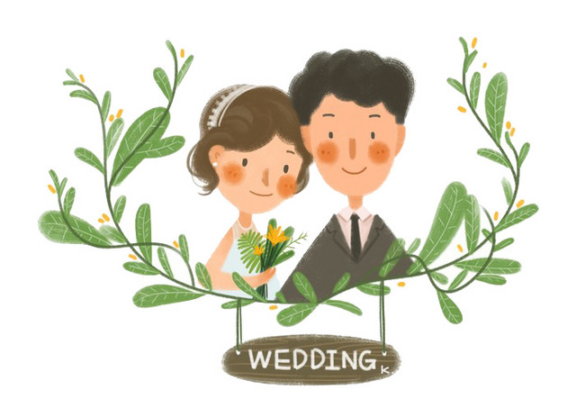 卡通人物婚礼结婚素材