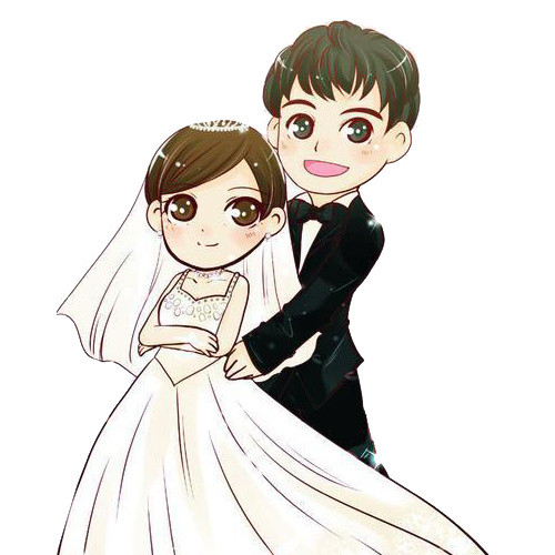 卡通人物婚礼结婚素材