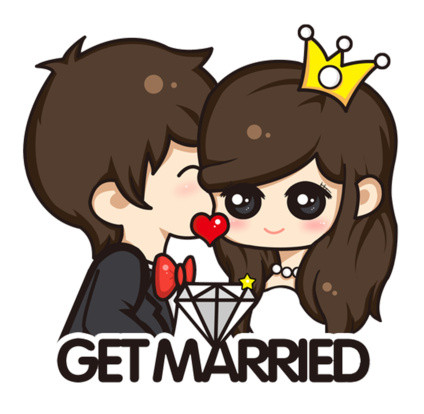卡通人物婚礼结婚素材