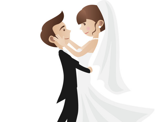 卡通人物婚礼结婚素材