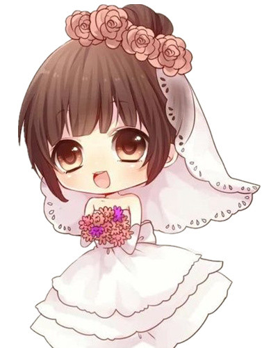 卡通新娘结婚婚纱矢量素材