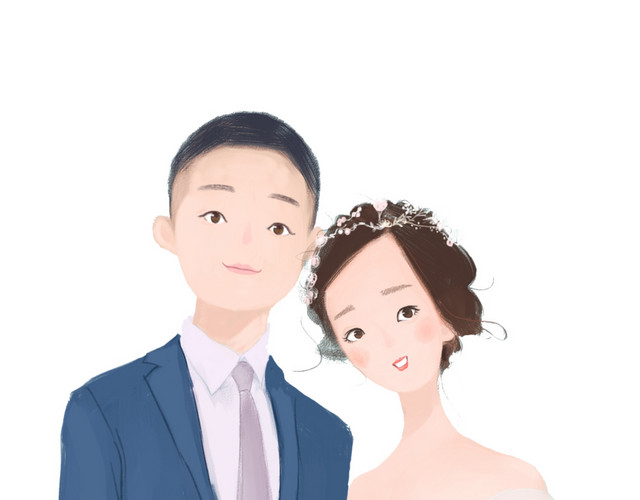 卡通人物婚礼结婚素材