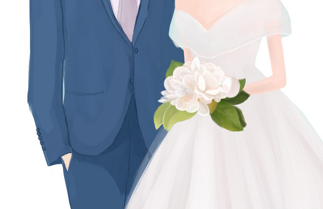 卡通人物婚礼结婚素材