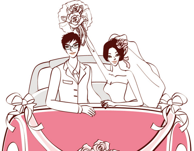 卡通人物婚礼结婚素材