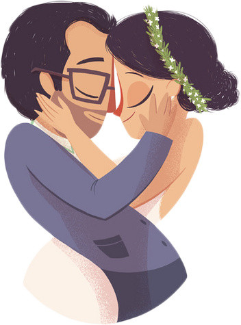 卡通人物婚礼结婚素材