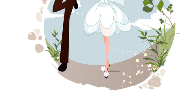 卡通人物婚礼结婚素材