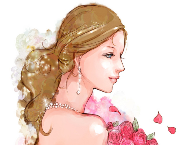 卡通新娘结婚婚纱矢量素材