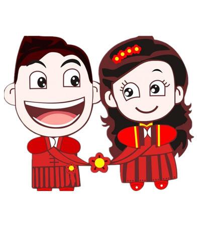 卡通古风婚礼素材
