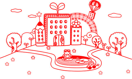 学校简笔画矢量素材