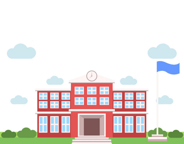 绿地红学校矢量素材