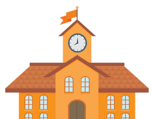 黄色系学校矢量素材
