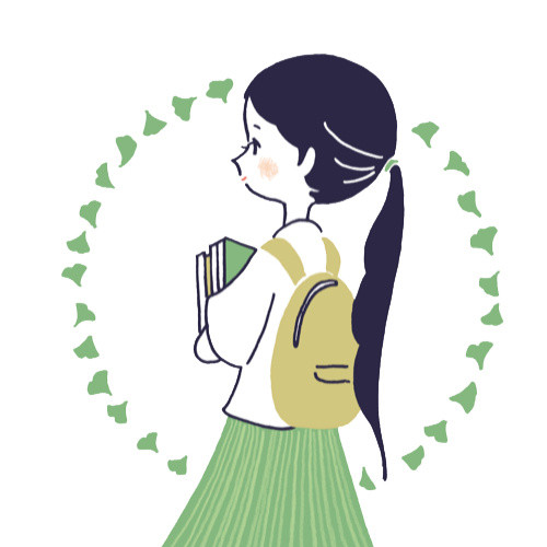 绿裙子少女矢量素材