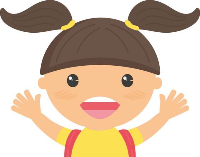 可爱的双马尾女孩矢量素材